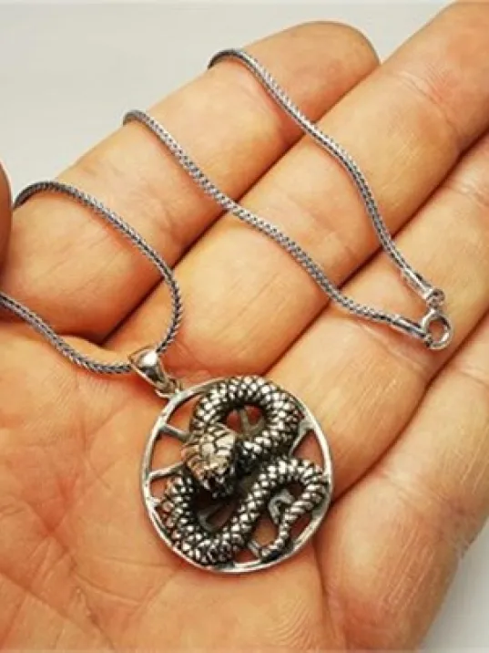 Kobra Yılan Gümüş Erkek Kolye Zincir Kobra Yılan Gümüş Erkek Kolye Zincir