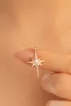 Kadın Gümüş Kolye - Zirkon Taşlı Kutup Yıldızı Motifli Gümüş Kolye
