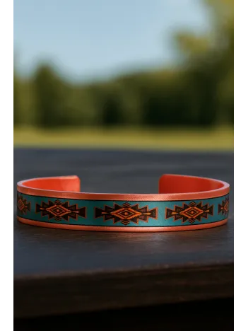 Kadın Bakır Bileklik - Lux Model Özel Baskı Metal Kutu Ve Kuvars Taşı