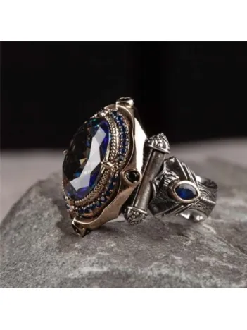 İslam Usta Tasarımı Afra Gümüş Erkek Yüzük