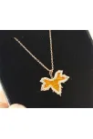 Rose Çınar Yaprağı Bayan Gümüş Kolye Orta Boy Rose Çınar Yaprağı Bayan Gümüş Kolye Orta Boy