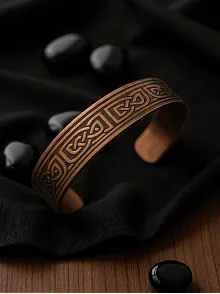 Erkek Kadın Bakır Bileklik - Alpha Model Bakır Bilezik Metal Kutu Ve Doğal Taşlar