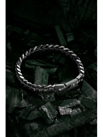 Çelik Bileklik - Siyah Seramik Modern Çelik Bileklik