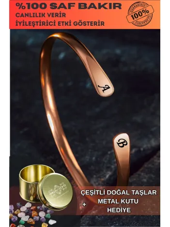 Erkek Kadın Bakır Bileklik - Harf Yazılabilir Lades Model Erkek Kadın Bileklik Bilezik