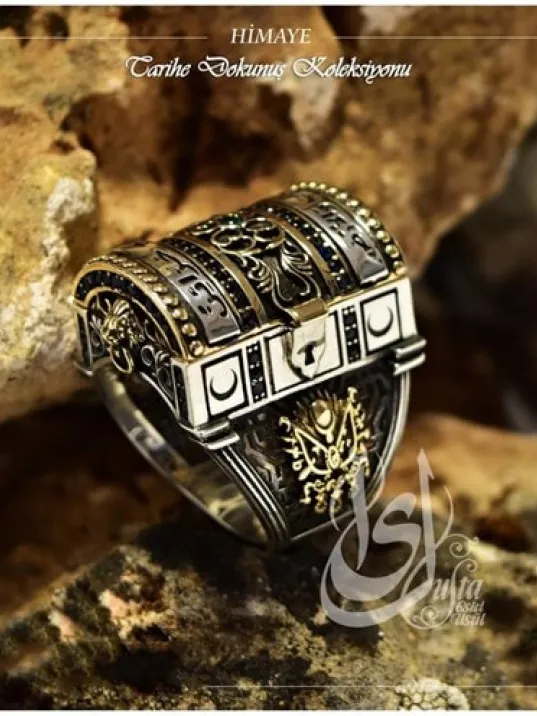 İslam Usta Tasarımı Himaye Gümüş Erkek Yüzük