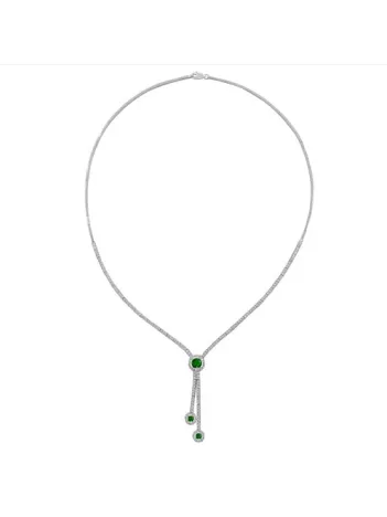 Selen Zümrüt Taşlı Bayan Gümüş Kolye