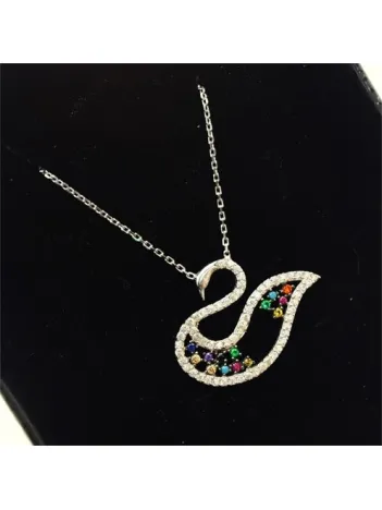 Gümüş Bayan Kuğu Kolye