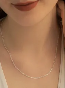 Kadın Gümüş Kolye - 1.5 mm Love Model Gümüş Kolye