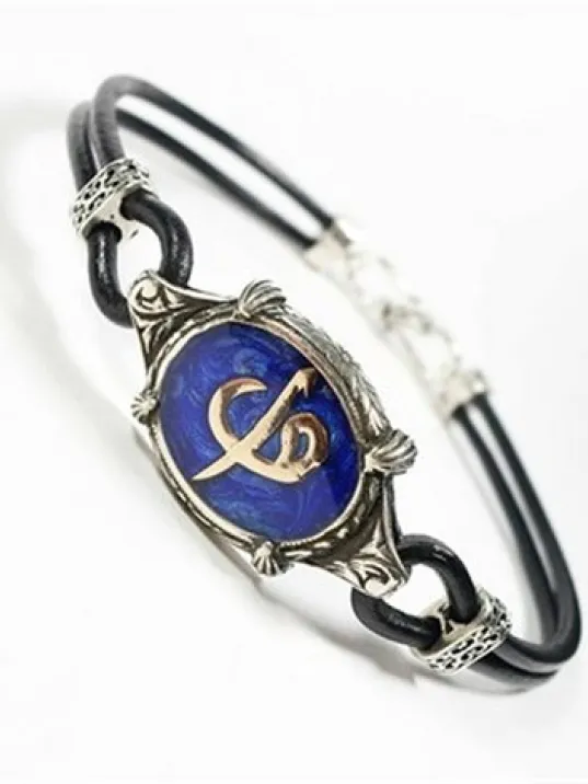 Vav Elif Deri Gümüş Bayan Bileklik