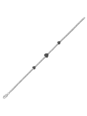 Tutku Oniks Taşlı Su Yolu Bayan Gümüş Bileklik