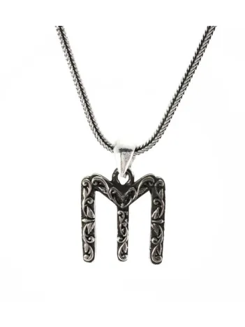 IYI Yazılı Kayı Boyu Simgeli Gümüş Erkek Kolye Zincir