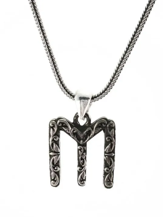 IYI Yazılı Kayı Boyu Simgeli Gümüş Erkek Kolye Zincir