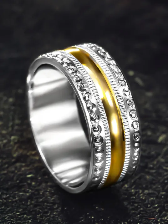 Kadın Gümüş Alyans - Altın Geçişli 925 Ayar Kadın Yüzük Kadın Gümüş Alyans - Altın Geçişli 925 Ayar Kadın Yüzük