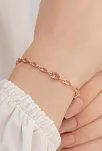 Rose Zultanit Taşlı Model 2 Kadın Gümüş Bileklik GBLZLTNTTS2-ROS