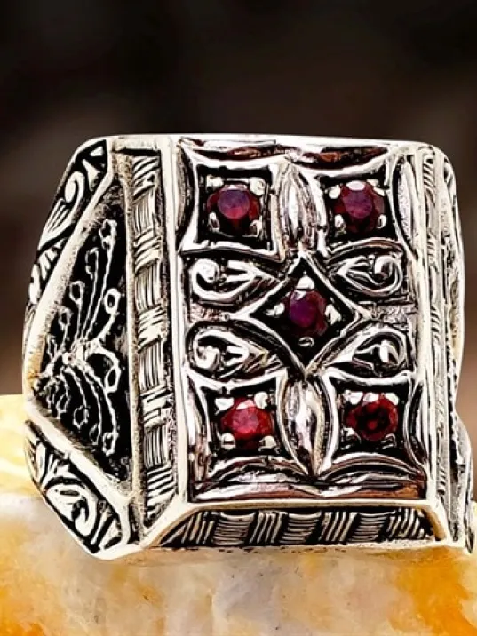 Erzurum İşi Özel Tasarım Erkek Gümüş Yüzük Erzurum İşi Özel Tasarım Erkek Gümüş Yüzük