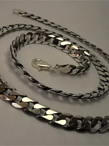 Oksi̇tli̇ Gurmet Erkek Gümüş Kolye Zi̇nci̇r Kalin Model
