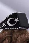 Siyah Oniks Kare Taşlı Ay Yıldız İşlemeli Özel Seri Erkek Gümüş Yüzük