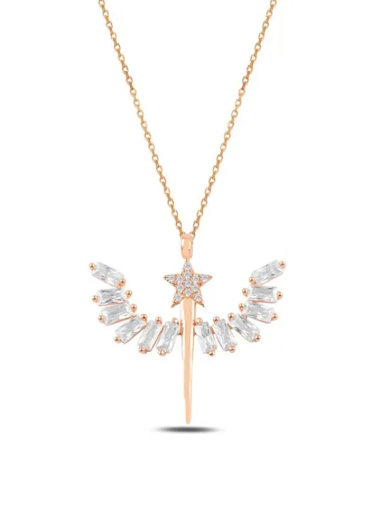 Zirkon Taşlı Rose Yıldızlı Mikailin Kılıcı Model 1 Kadın Gümüş Kolye Gklmklklcm2-ros Zirkon Taşlı Rose Yıldızlı Mikailin Kılıcı Model 1 Kadın Gümüş Kolye Gklmklklcm2-ros