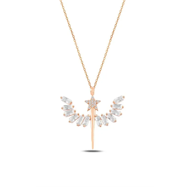 Zirkon Taşlı Rose Yıldızlı Mikailin Kılıcı Model 1 Kadın Gümüş Kolye Gklmklklcm2-ros Zirkon Taşlı Rose Yıldızlı Mikailin Kılıcı Model 1 Kadın Gümüş Kolye Gklmklklcm2-ros