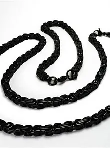 Erkek Çelik Zincir Kolye + Bileklik Set