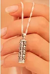 Gümüş Dikiş Motifli Muska Cevşen Kolye