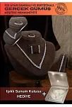 Ahsen Gümüş Su Yolu Set - Bileklik,Yüzük,Küpe,Kolye