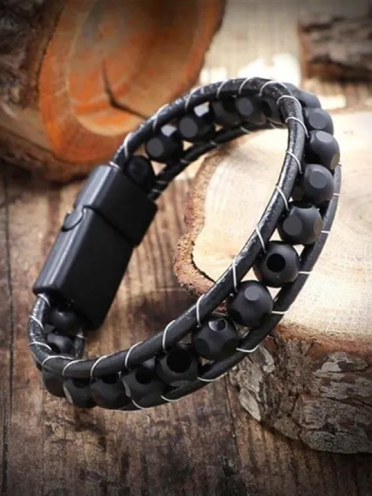 Kadın Erkek Doğal Taş Bileklik - Siyah Oniks Doğal Taşı Kadın Erkek Bileklik Kadın Erkek Doğal Taş Bileklik - Siyah Oniks Doğal Taşı Kadın Erkek Bileklik