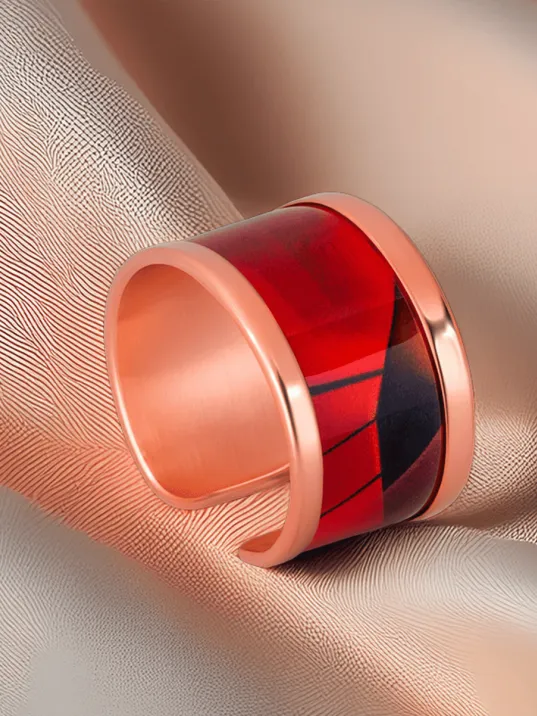 Kadın Bakır Bileklik Yüzük Set - Sunny Model Özel Baskı Metal Kutu Ve Kuvars Taşı Kadın Bakır Bileklik Yüzük Set - Sunny Model Özel Baskı Metal Kutu Ve Kuvars Taşı