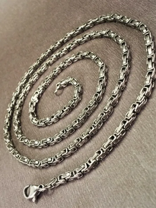 2,5mm En İnce Kral Çelik Erkek Kolye Zincir