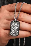 Steel Tag Burma Zincir Erkek Kolye - Asker Künyesi Desenli, Dövme Sanatı Uygulamalı, Paslanmaz Çelik Steel Tag Burma Zincir Erkek Kolye - Asker Künyesi Desenli, Dövme Sanatı Uygulamalı, Paslanmaz Çelik