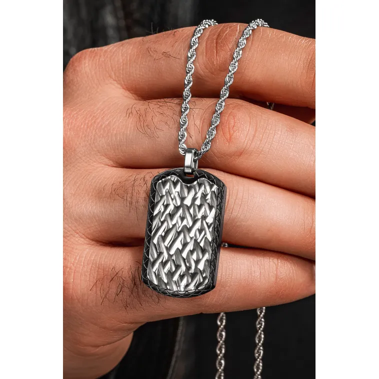 Steel Tag Burma Zincir Erkek Kolye - Asker Künyesi Desenli, Dövme Sanatı Uygulamalı, Paslanmaz Çelik Steel Tag Burma Zincir Erkek Kolye - Asker Künyesi Desenli, Dövme Sanatı Uygulamalı, Paslanmaz Çelik