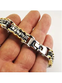 Erkek Çelik Bileklik Künye Zikzaklı Model