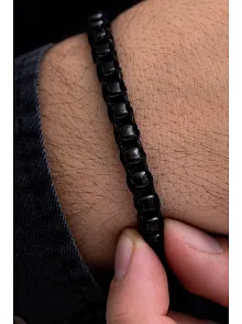 Erkek Siyah Polo Model Çelik Bileklik - Çelik Siyah Polo Model Bileklik