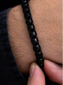 Erkek Siyah Polo Model Çelik Bileklik - Çelik Siyah Polo Model Bileklik