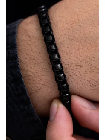 Erkek Siyah Polo Model Çelik Bileklik - Çelik Siyah Polo Model Bileklik