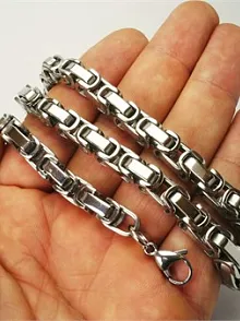 Erkek Çelik Kolye Zincir 7,5MM Kalın Model