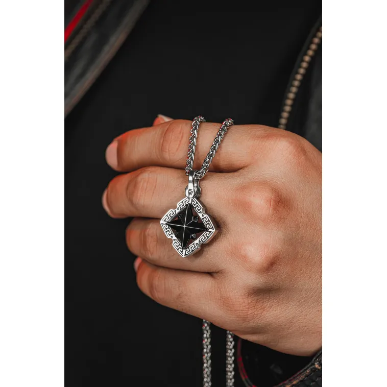 Erkek Çelik Kolye - Modern Kutup Yıldızı Model Erkek Kolye Erkek Çelik Kolye - Modern Kutup Yıldızı Model Erkek Kolye
