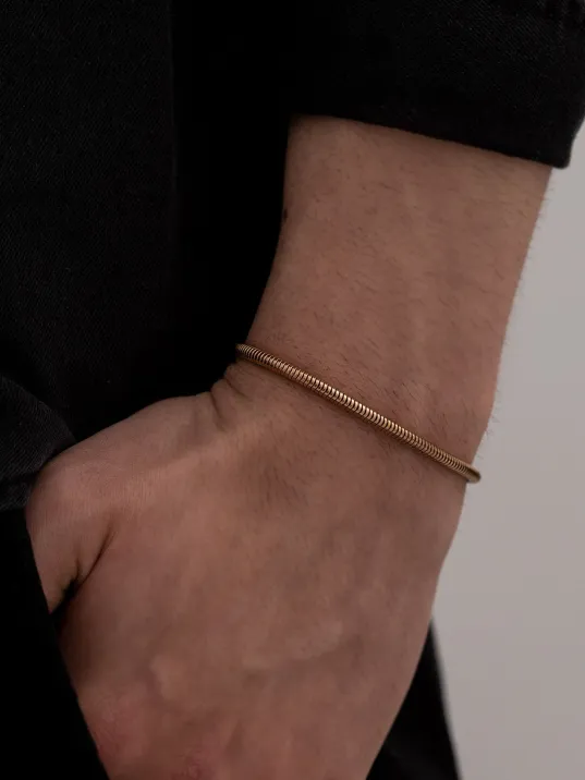 Erkek Çelik Bileklik - Rose Altın Kaplama Sarp Model Erkek Bileklik