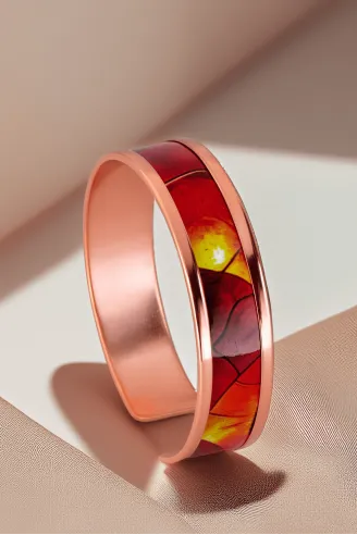Kadın Bakır Bileklik - Sunny Model Özel Baskı Metal Kutu Ve Kuvars Taşı