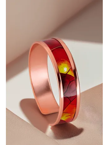 Kadın Bakır Bileklik - Sunny Model Özel Baskı Metal Kutu Ve Kuvars Taşı