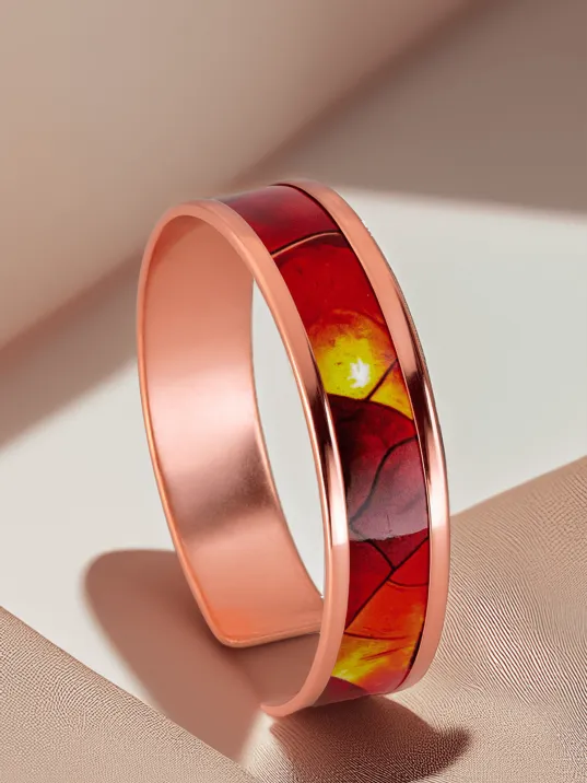 Kadın Bakır Bileklik - Sunny Model Özel Baskı Metal Kutu Ve Kuvars Taşı