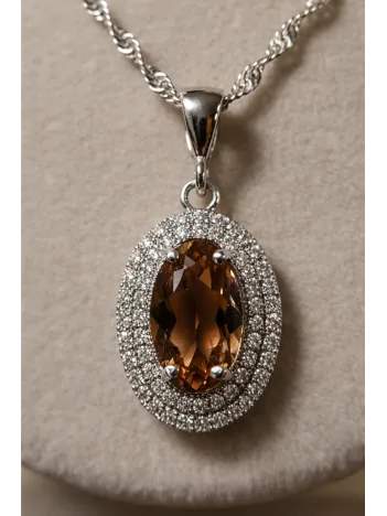 Kadın Gümüş Kolye Küpe Set - Oval Model Zultanit Taşlı Gümüş Set Kadın Gümüş Kolye Küpe Set - Oval Model Zultanit Taşlı Gümüş Set