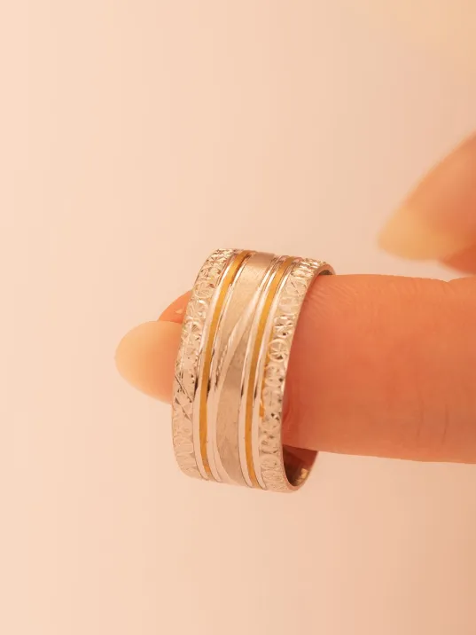 Hera Model Erkek Gümüş Tek Alyans Yüzük Nişan Söz Yüzüğü