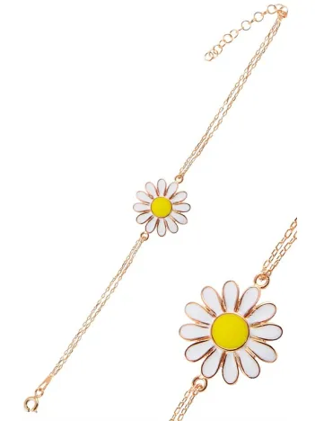 Rose Papatya Model Kadın Gümüş Bileklik GBLPPTYMDL1-ROS