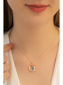 Kadın Gümüş Kolye-Çift Kedi Motifli Gümüş Kadın Kolye