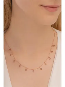 Zultanit Taşlı Rose Kadın Gümüş Kolye GKLTSKLYM2D-ROS