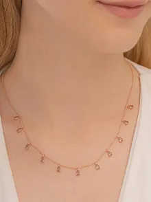 Zultanit Taşlı Rose Kadın Gümüş Kolye GKLTSKLYM2D-ROS