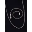 Erkek Gümüş Kolye Bileklik Set - 3mm Arnavut Zinciri Gümüş Kolye Bileklik Set Erkek Gümüş Kolye Bileklik Set - 3mm Arnavut Zinciri Gümüş Kolye Bileklik Set
