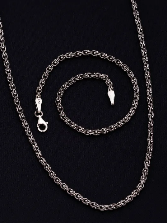 Erkek Gümüş Kolye Bileklik Set - 3mm Arnavut Zinciri Gümüş Kolye Bileklik Set Erkek Gümüş Kolye Bileklik Set - 3mm Arnavut Zinciri Gümüş Kolye Bileklik Set