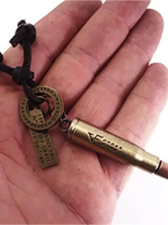 CrossFire Mermi Erkek Deri Kolye CrossFire Mermi Erkek Deri Kolye